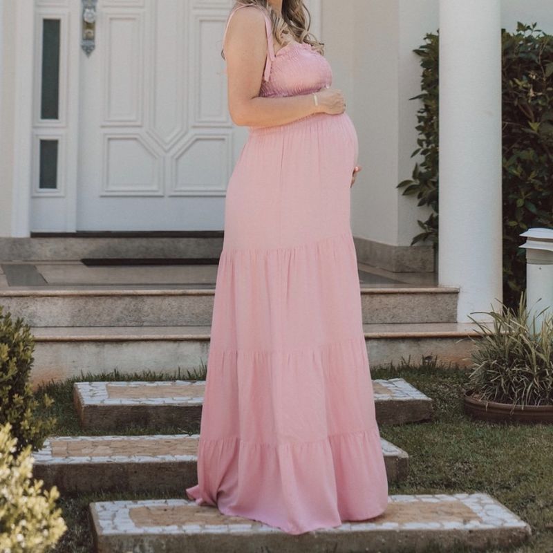 Vestido de hot sale gestante rosa