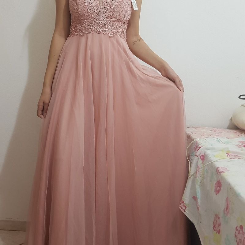 Vestido madrinha best sale rosa pastel