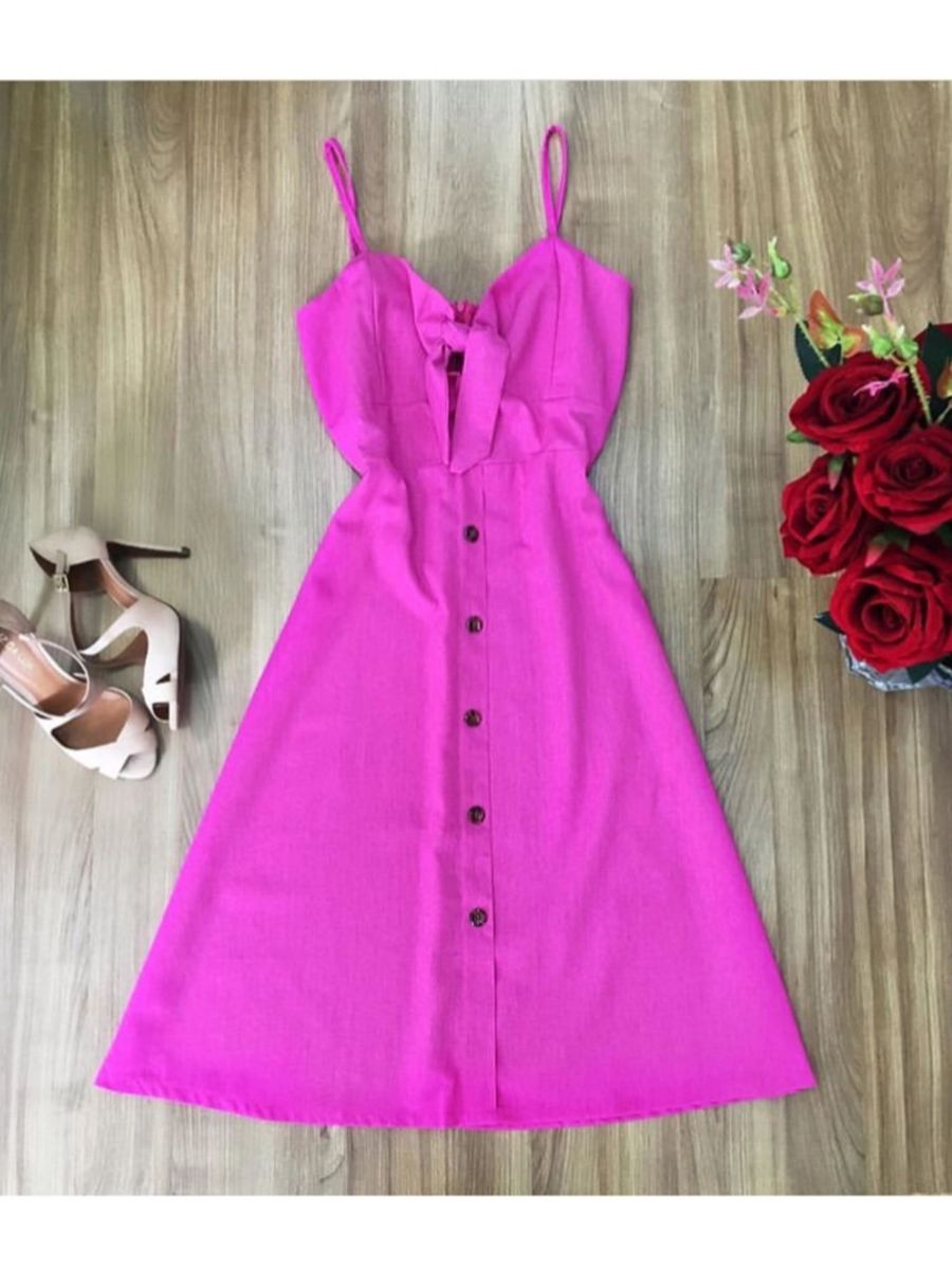 vestido rosa pink com preto