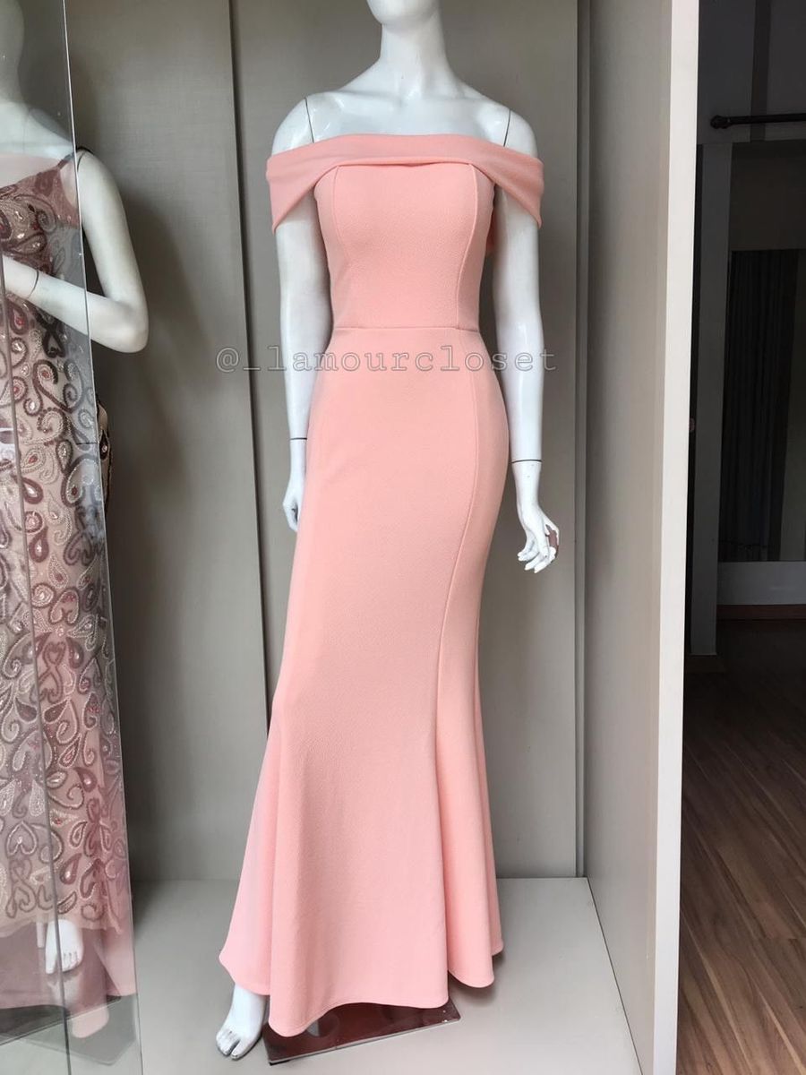 vestido rose ombro a ombro