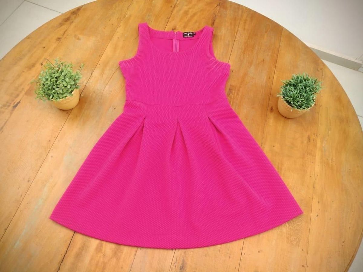vestido rosa simples