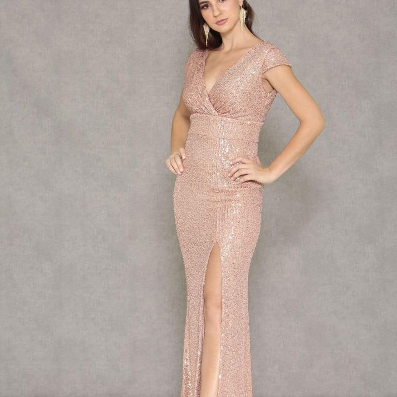Vestido Ros Longo Luxuoso Todo Bordado Arrazo Fashion Vestido de Festa Feminino Arrazo Fashion Usado 62296816 enjoei
