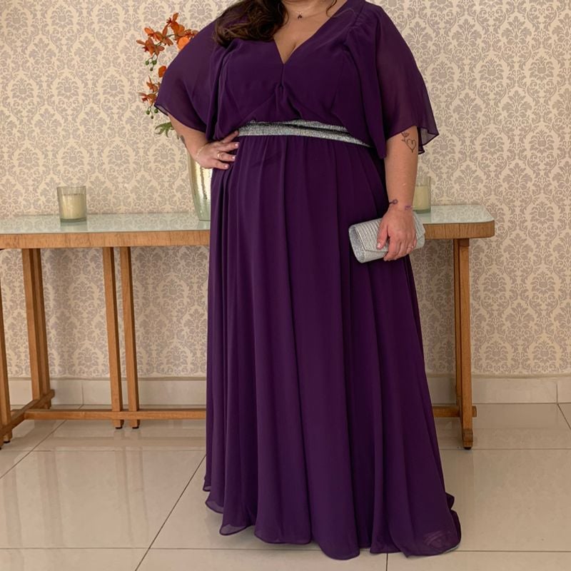 Vestido Roxo Festa Plus Size José Paulino Usado 101248308 enjoei