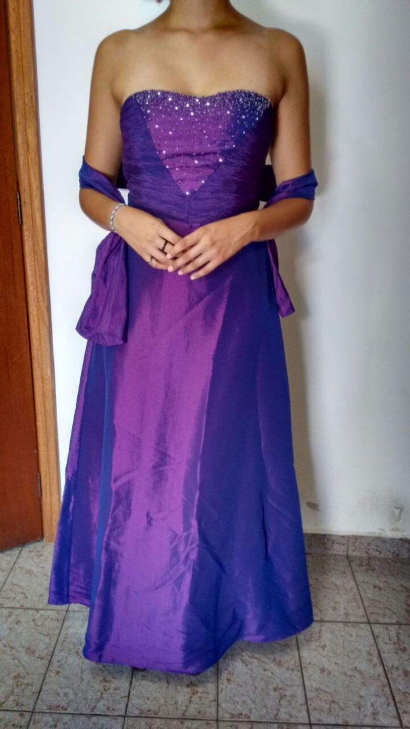 vestido roxo sensacional - básico 