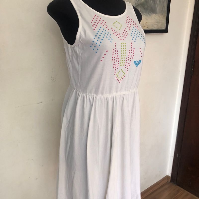 Vestido Roxy Cinza, com Abertura Nas Costas, Tam P