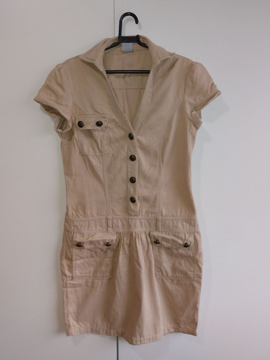 vestido safari feminino