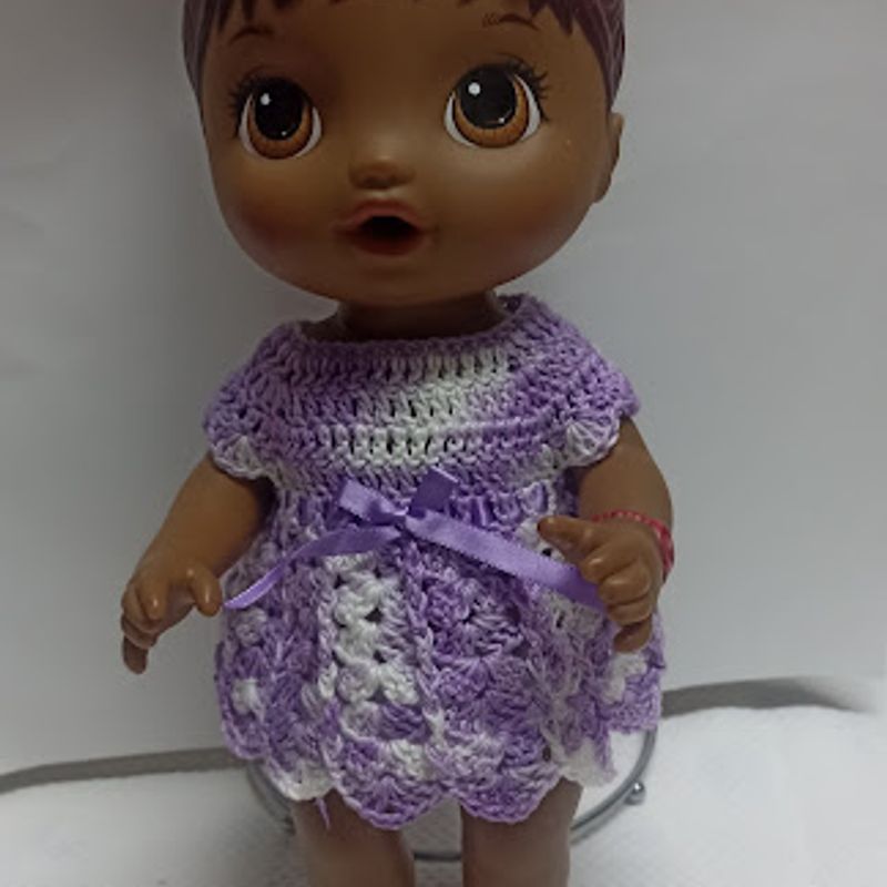 Vestido Em Crochê Para Boneca Baby Alive