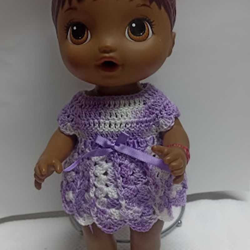 Vestido de croche para boneca hot sale baby alive