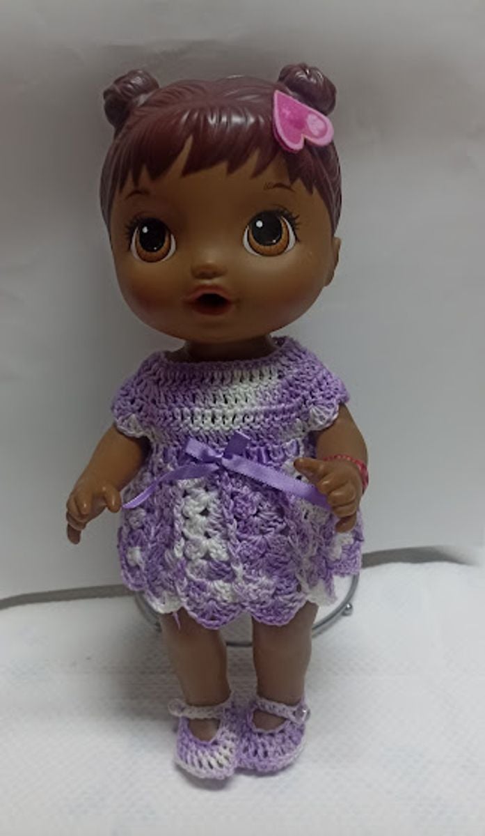 Sapatinho de croche para boneca store baby alive