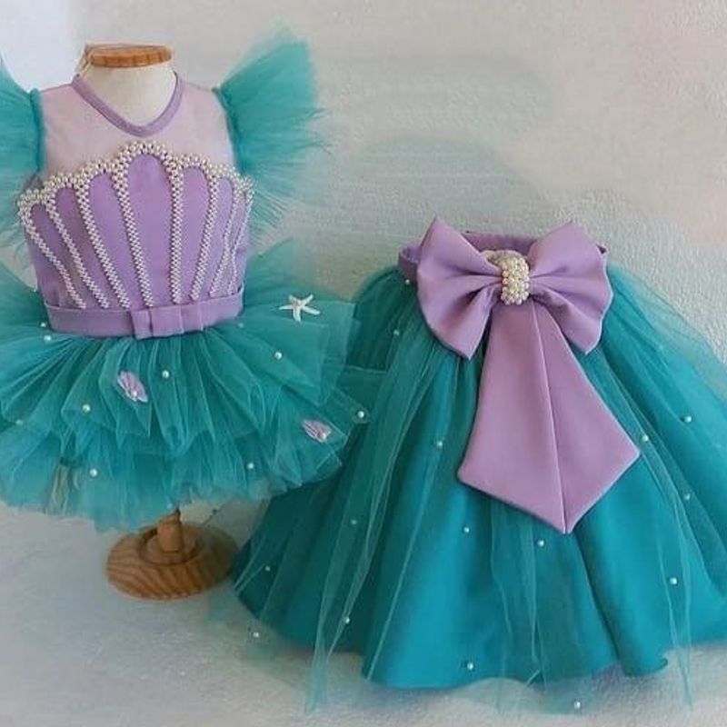 Vestido Sereia Fundo do Mar em Luxo Roupa Infantil para Menina Usado  103387358 enjoei