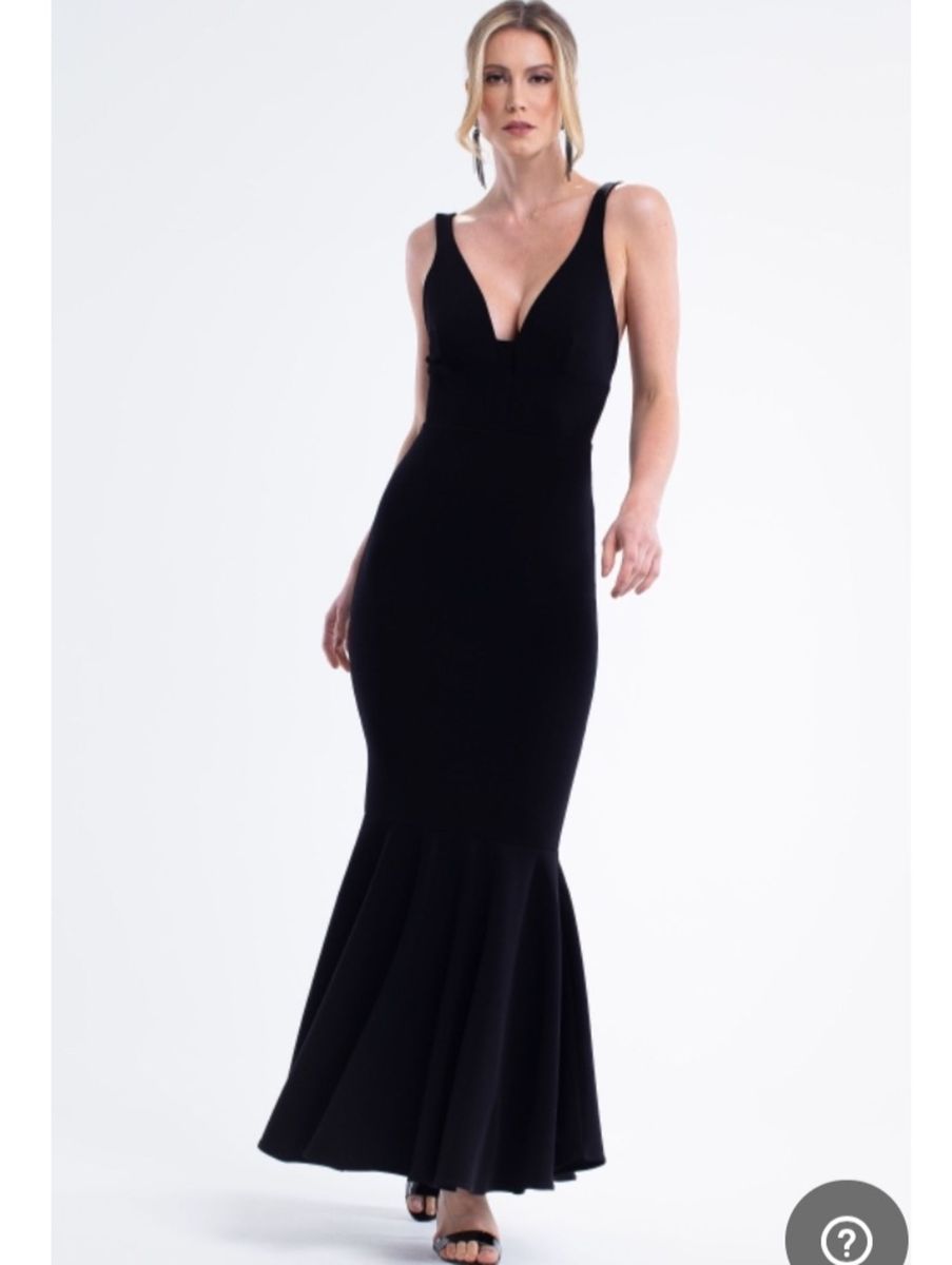 vestido sereia preto curto