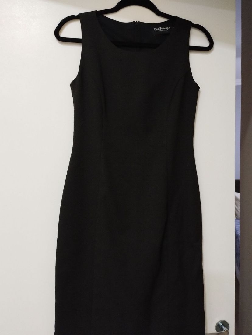vestido social de alfaiataria preto - tamanho 38 - básico contracapa