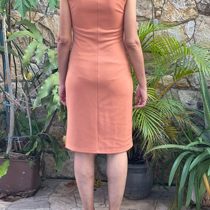 Vestido best sale social laranja