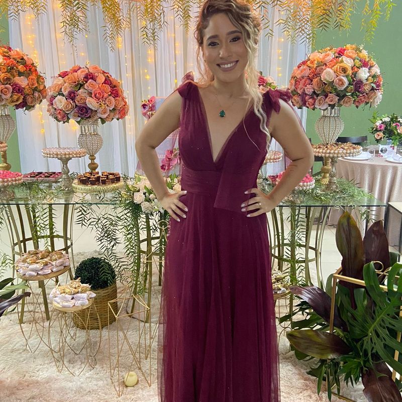 Vestido para festa hot sale de casamento marsala