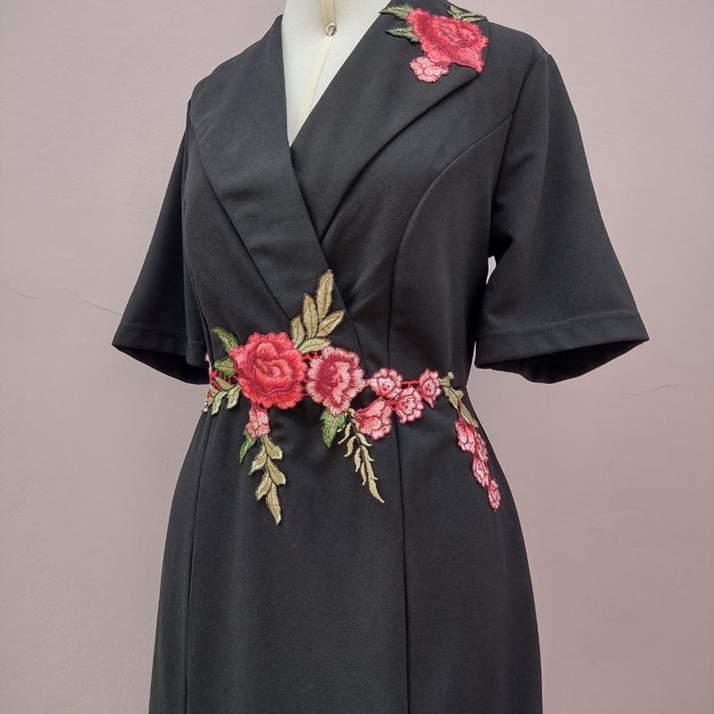 open lace back dress Women Size 10 Ulla Johnson Black Solid Midi Peplum Dress main image 0