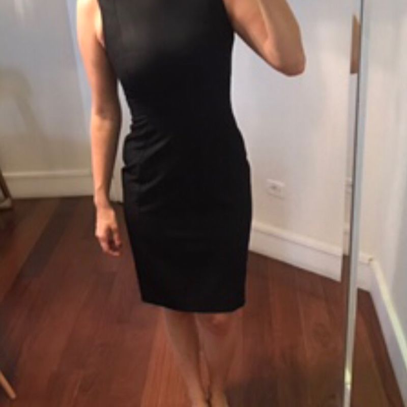 Vestido Social Tubinho Preto Meio Jeans Calvin Klein Vestido Feminino  Calvin Klein Nunca Usado 63684307 enjoei