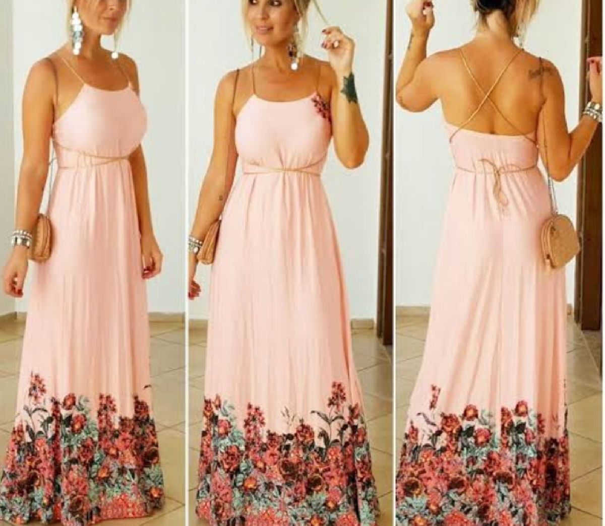 vestido com cinto dourado