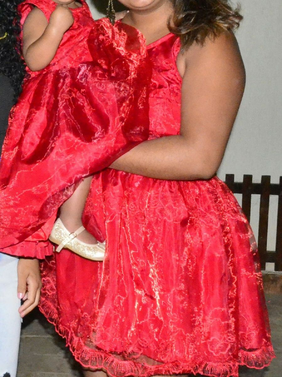 vestido tal mãe tal filha vermelho