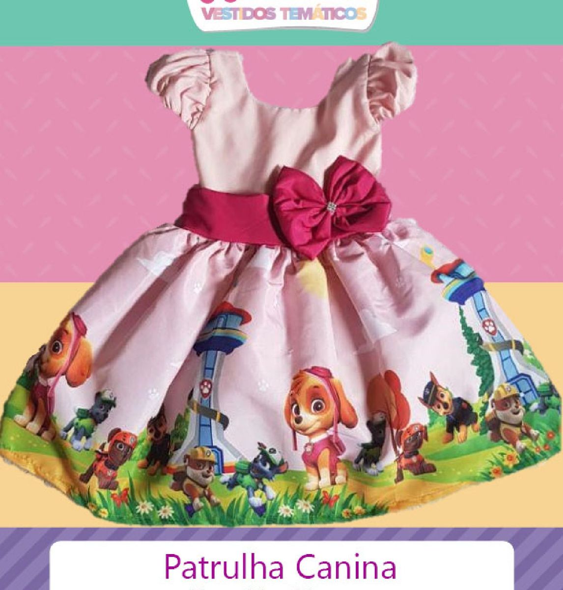 Vestido Temático Patrulha Canina | Roupa Infantil para Menina Nunca ...