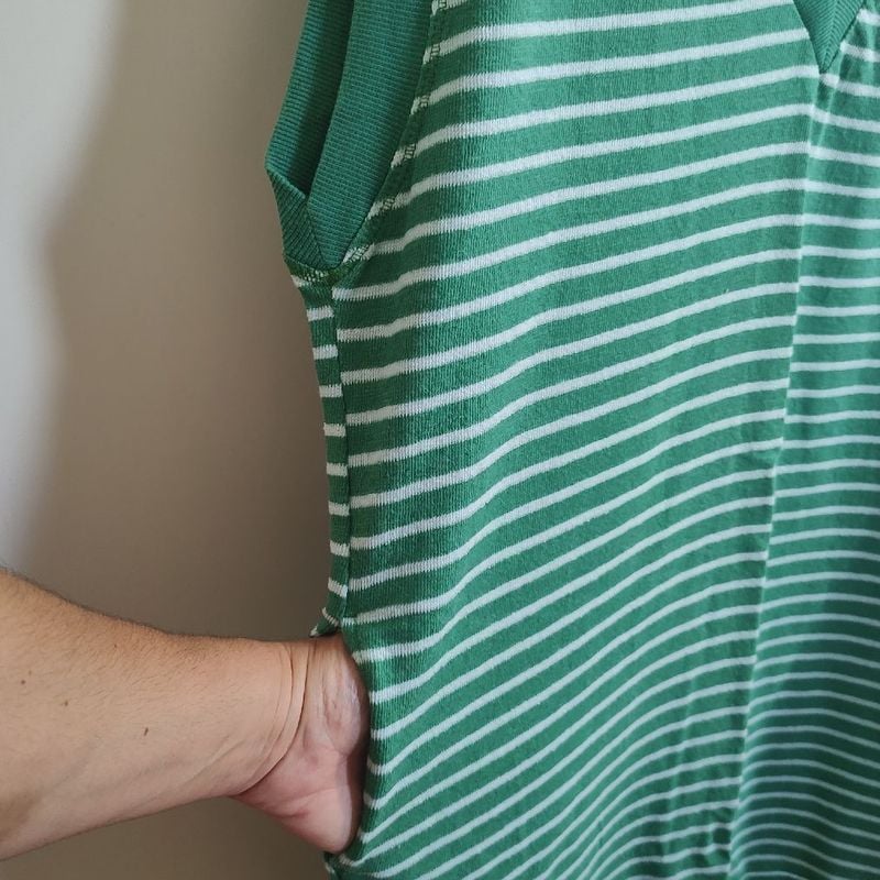 Listrado Vestido Hering Malha Vestido Tipo Camisa Listrado Em