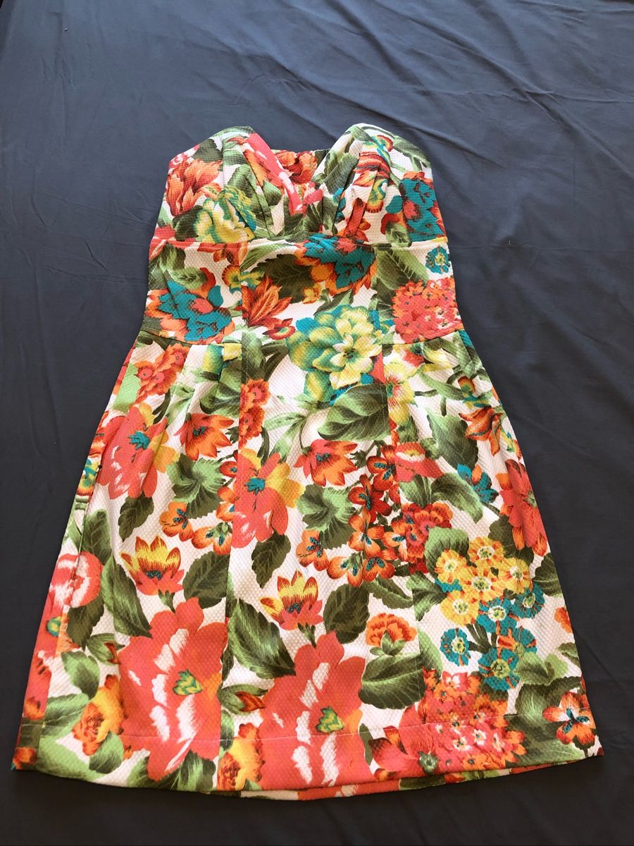 vestido tomara que caia florido