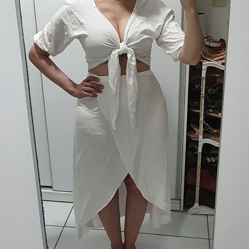 Vestido best sale transpassado branco