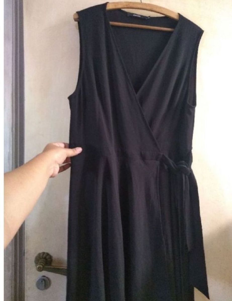 Vestido Transpassado Preto Amaro Vestido Feminino Amaro Usado