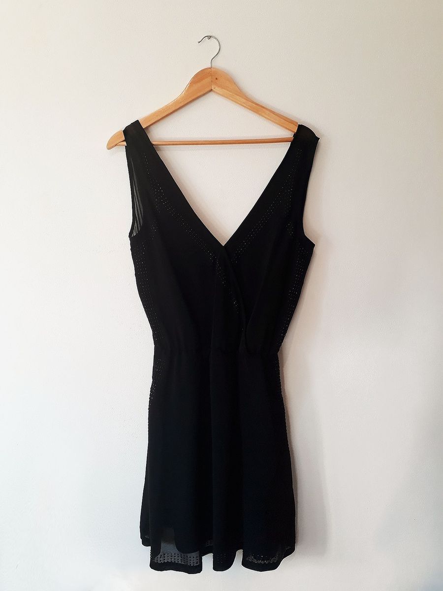 vestido transpassado preto botswana - vestidos botswana