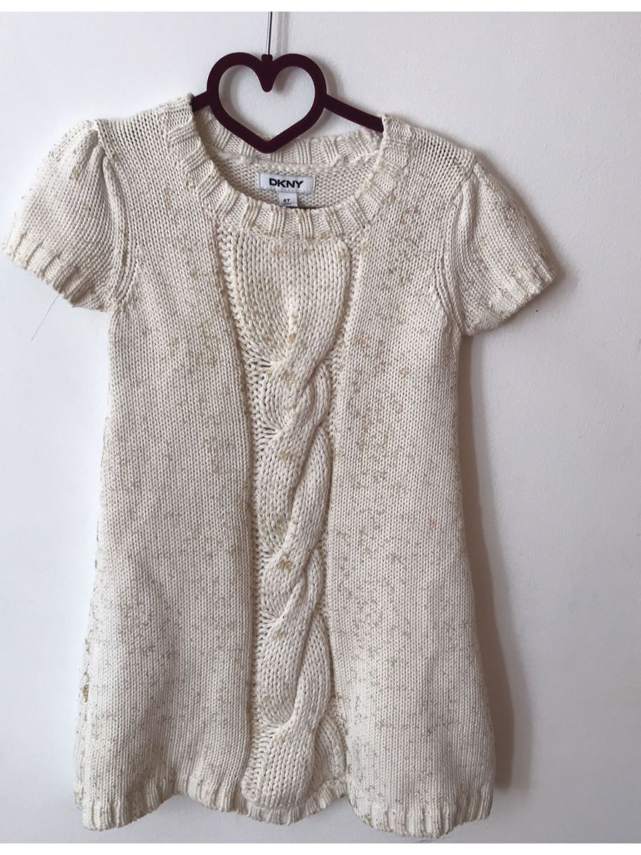 vestido infantil de tricô