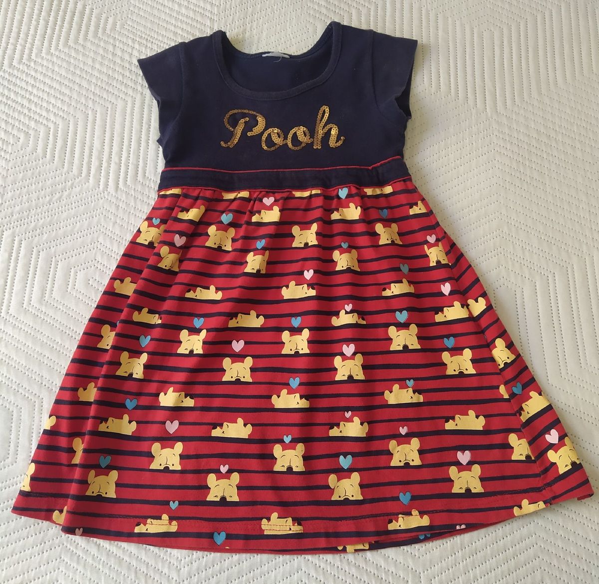 Vestido Ursinho Pooh | Roupa Infantil para Menina Usado 80545867 | enjoei