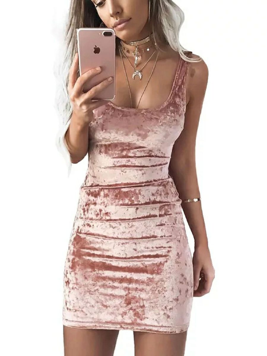 vestido de veludo rose