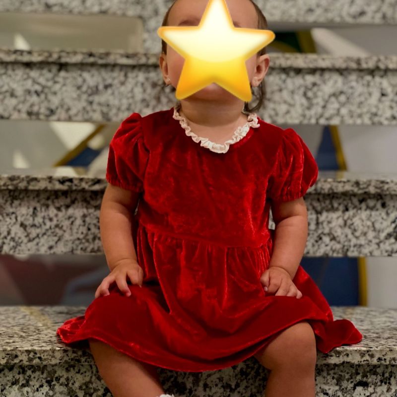 Vestido de best sale veludo vermelho infantil