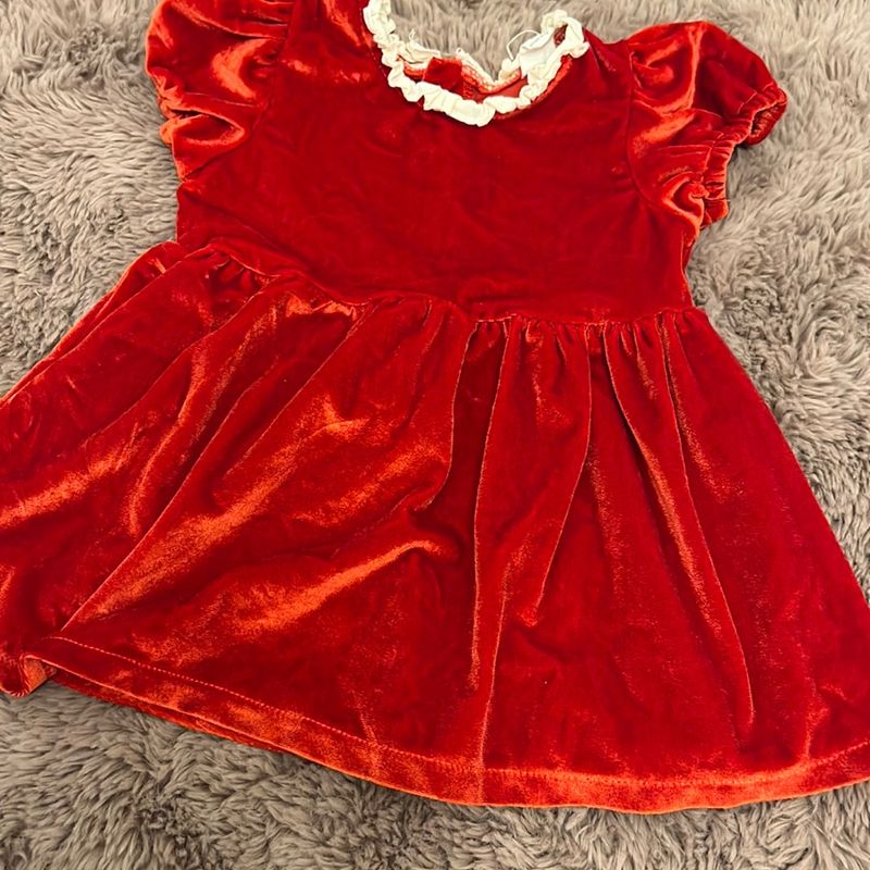 Vestido de veludo vermelho hot sale infantil