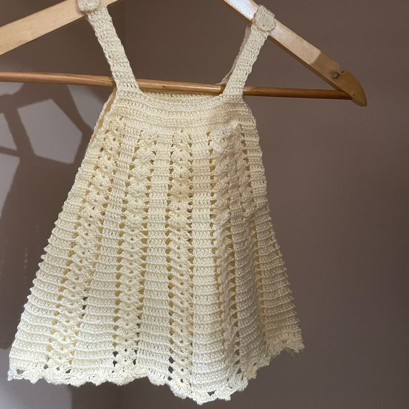 Croche Infantil Vestido De CrochÃª Simples Crochê Passo Vestido