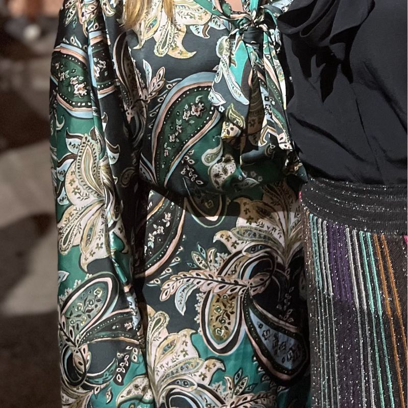 Vestido Verde Acinturado Paisley Zara Vestido Feminino Zara Usado  99319133 enjoei