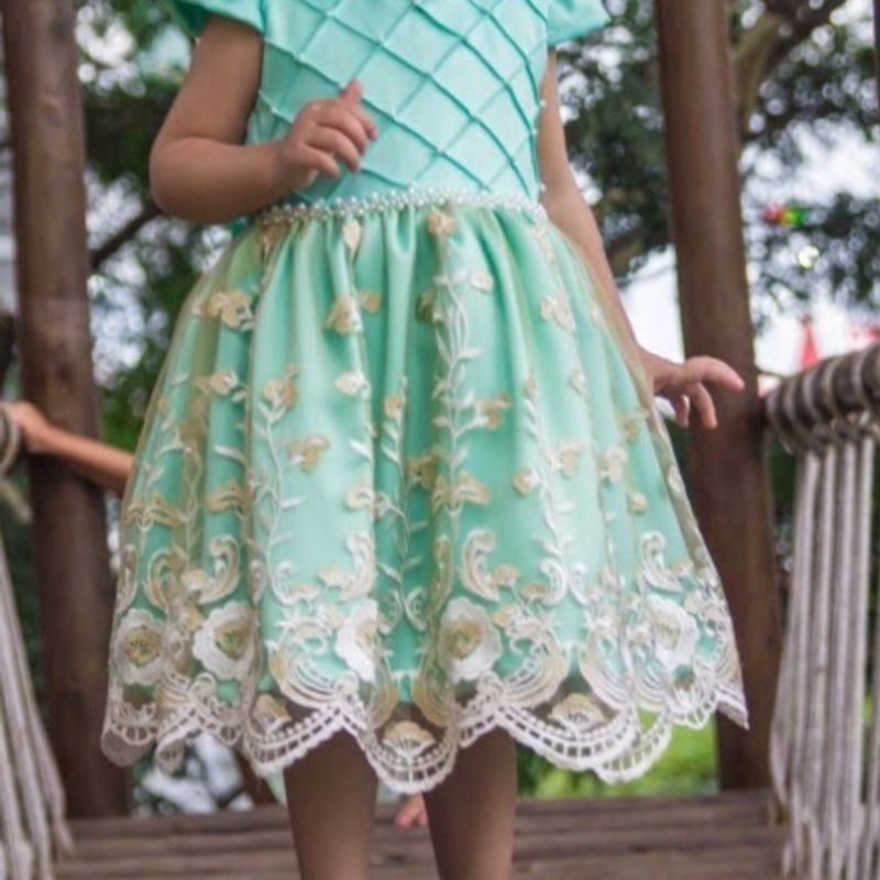 Vestido infantil de festa sales verde