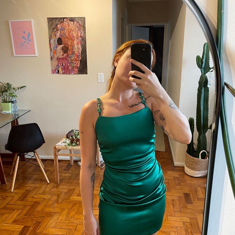 Vestido drapeado fashion zara verde