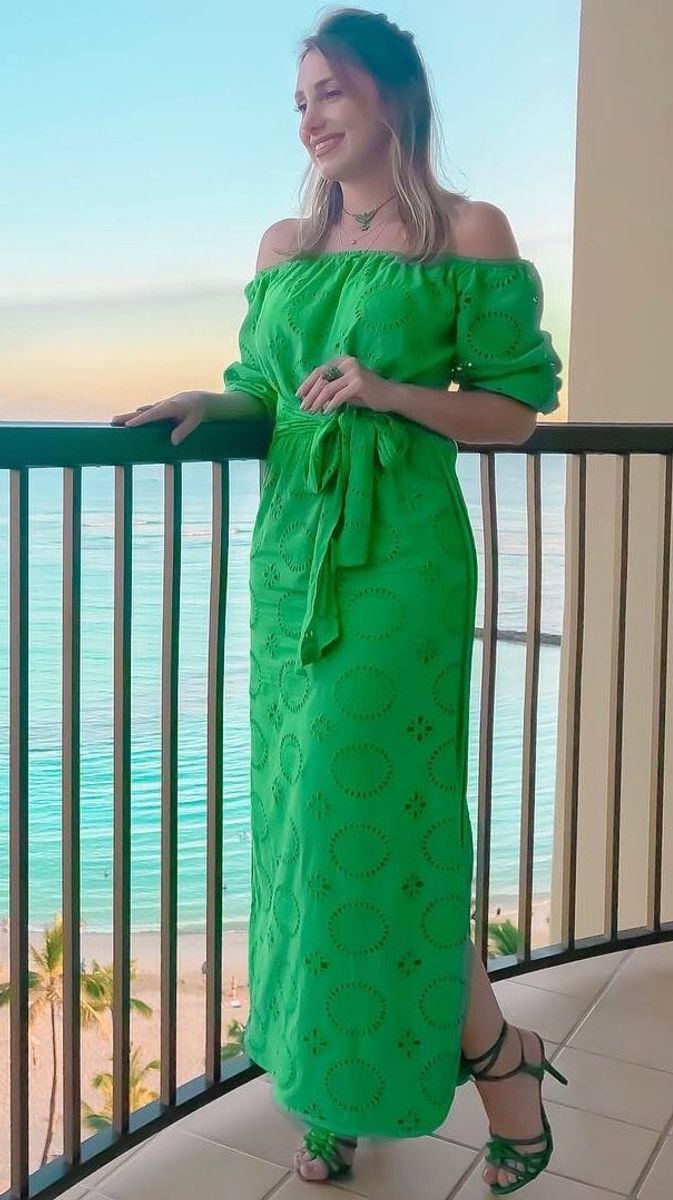 vestido lese verde