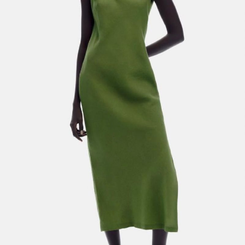 Vestido Verde Linho Zara Zara Nunca Usado 102731866 enjoei