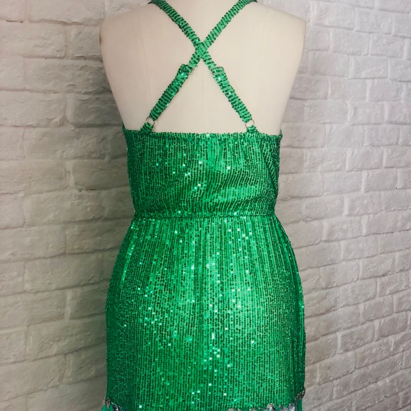 Vestido Verde Paetê e Pedras Carnaval Festa Shows | Vestido Feminino  Grafitum Nunca Usado 83637386 | enjoei