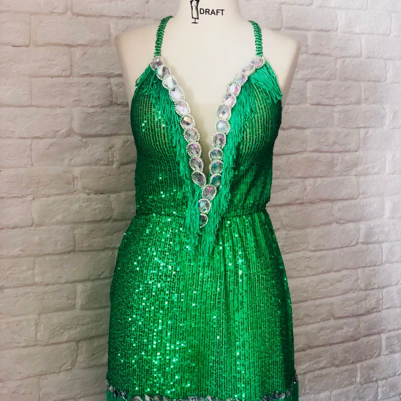 Vestido Verde Longo Urbanic para O Natal Verão Passeio Carnaval