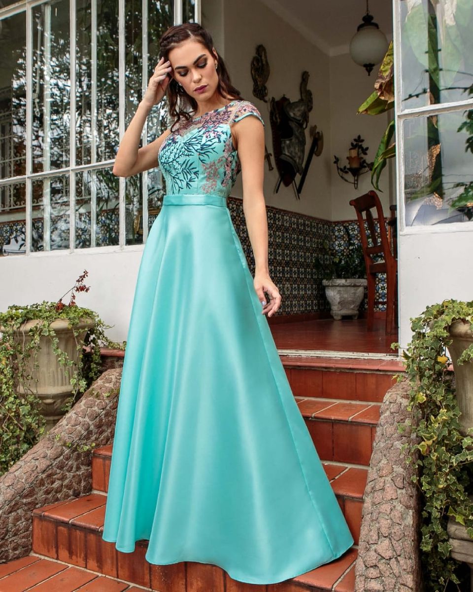 vestidos verde tiffany