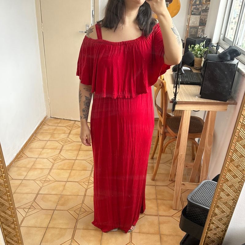 Vestido Vermelho Asm Vestido Feminino Agora Sou Mãe Nunca Usado