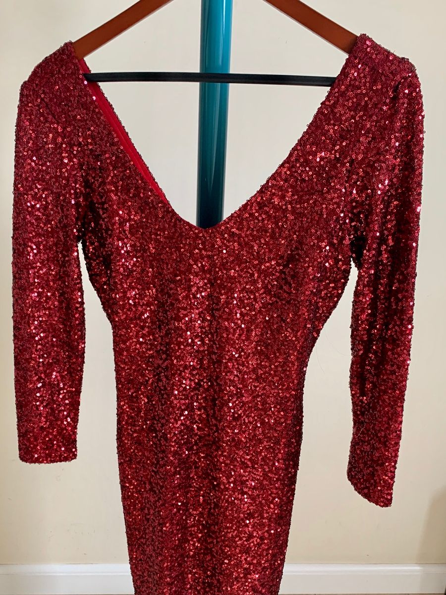 vestido vermelho com brilho