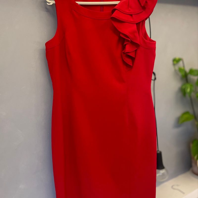 Vestido vermelho best sale calvin klein