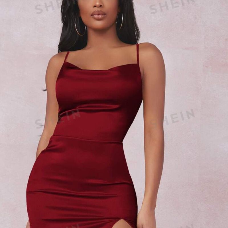 Vestido Vermelho Cetim/ Curto/ P Shein Usado 108202809 enjoei