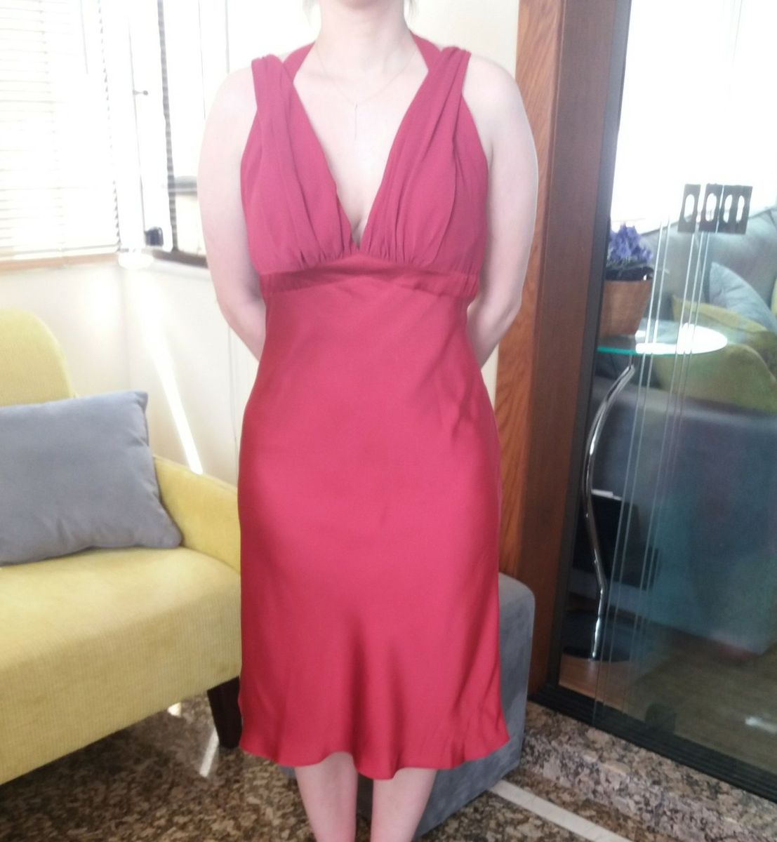 vestido vermelho cetim