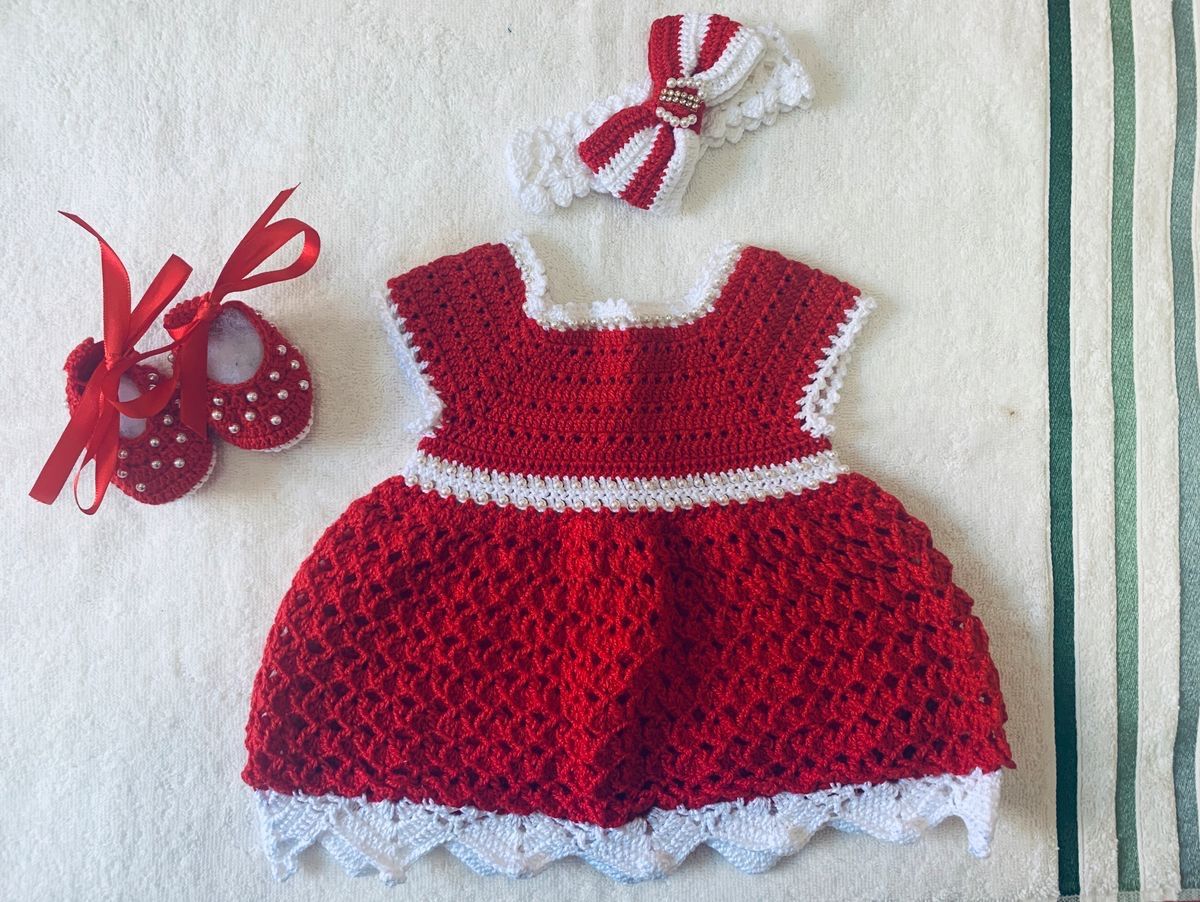 vestido de croche recem nascido