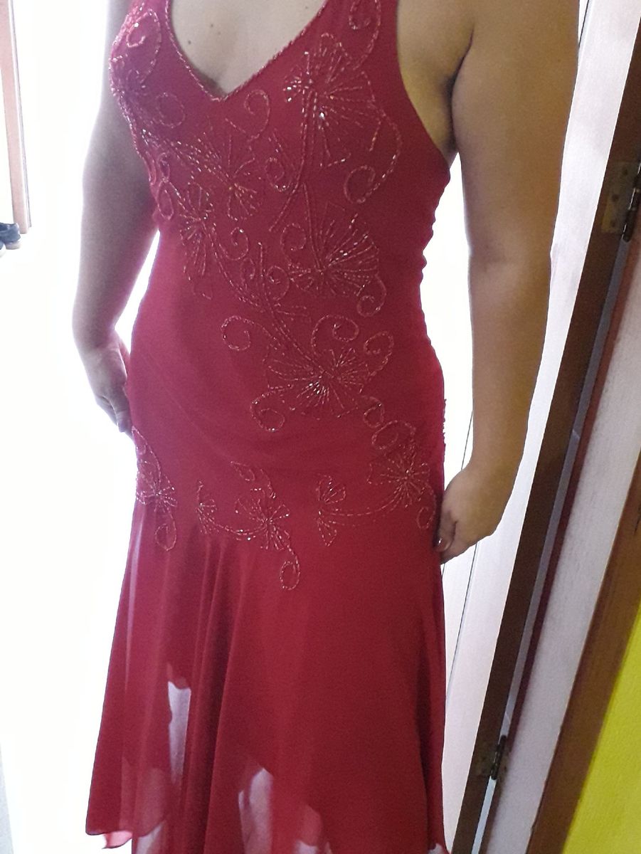 vestido vermelho lantejoulas