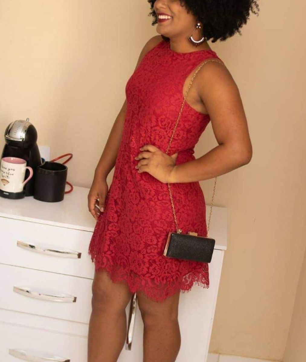 vestido vermelho curto renner